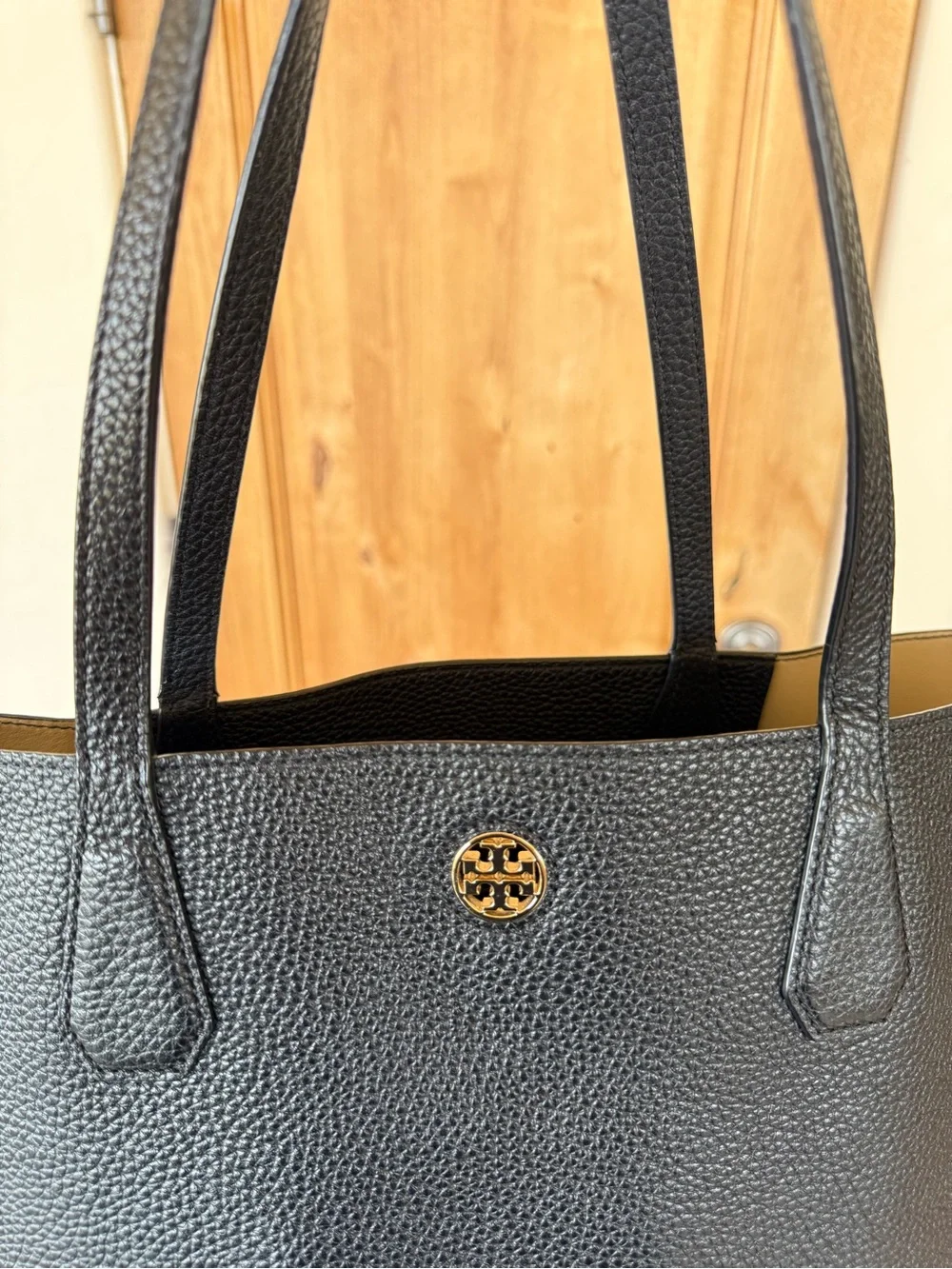 Tory Burch Black Pebbled Leather Tote